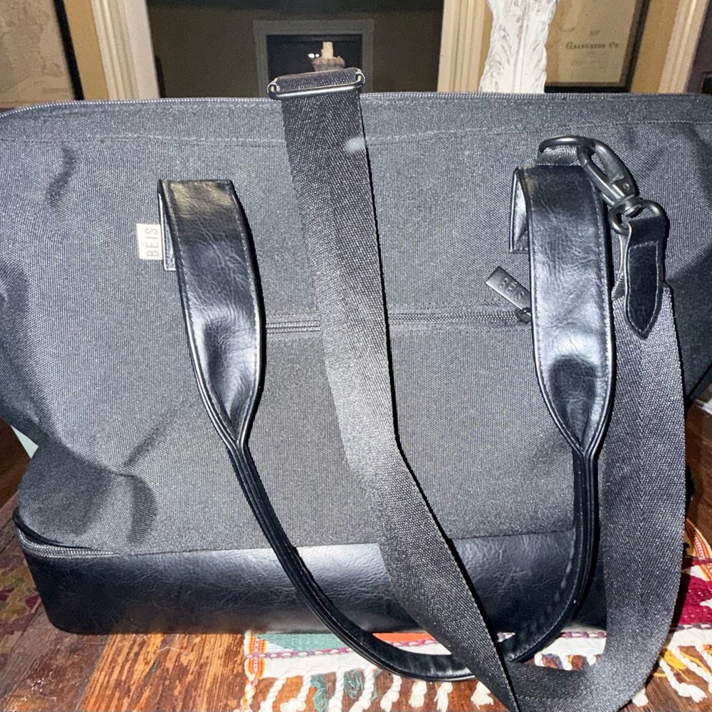 BEIS Black The Convertible Weekender Travel Bag (full size)